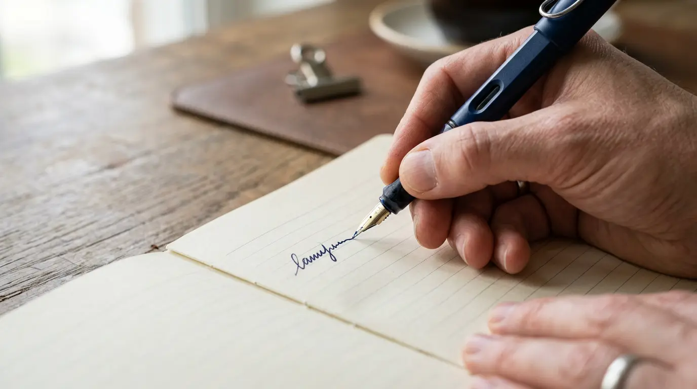 Persoon noteert een concrete eerste stap in een actieplan tegen gokproblemen