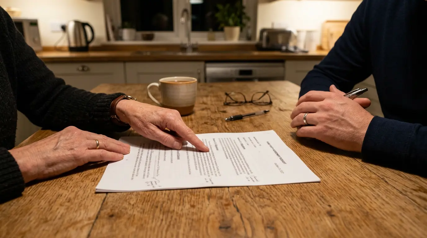 Familieleden bespreken een CRUKS-derdenverzoek voor een naaste