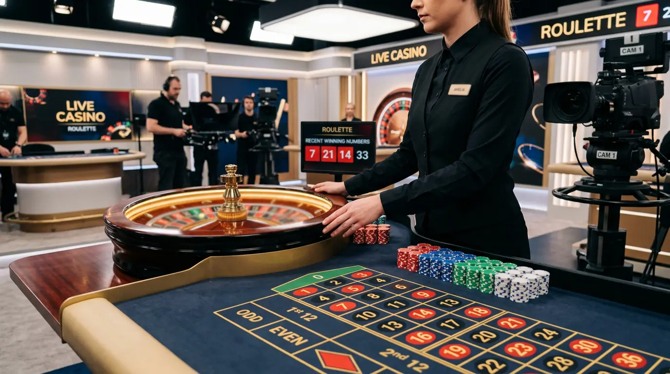 Live casino-tafel met Nederlandstalige dealer en gokfiches