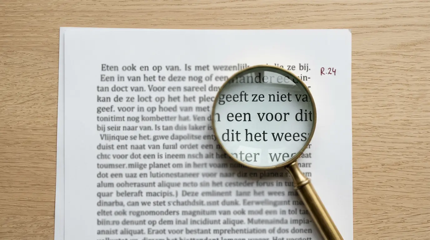 Vergrootglas boven gedrukte voorwaarden als illustratie van valstrikken in de kleine letters van bonussen