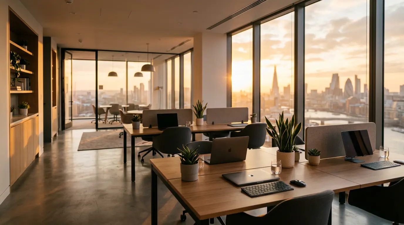 Modern fintech-kantoor in Londen als visualisatie van de bedrijfsachtergrond van Volt