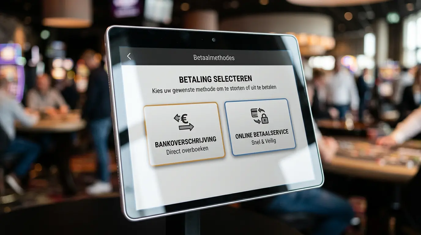 Twee knoppen naast elkaar als visualisatie van de keuze tussen Volt en iDEAL in een casino-betaalpagina